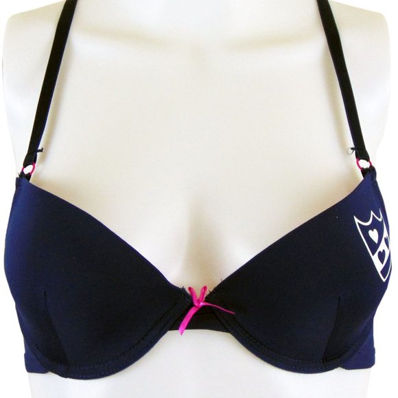 Secret Navy Blue Shield Push Up Bra  - Size 34B - Picture 1 of 3